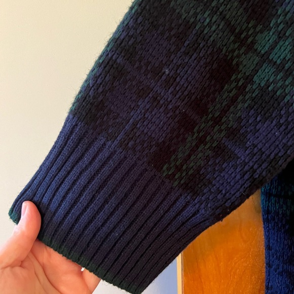 Stefano Basics Blue Green Plaid Sweater Acrylic Plaid 90s Y2K Vintage Size 1X/2X - Picture 5 of 9